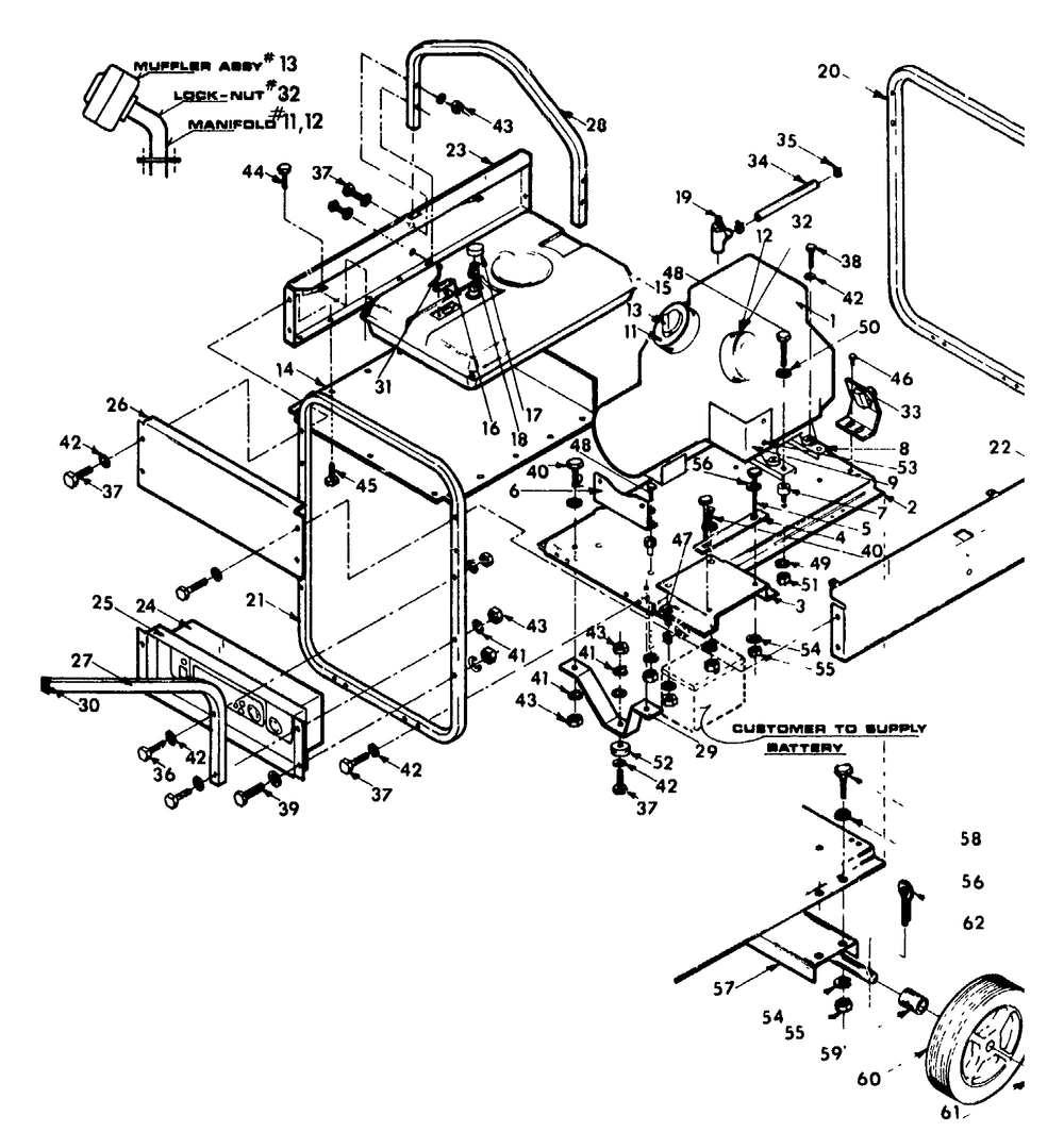 Mounting Base Diagram and Parts List for 8924-0-4W113  Briggs and Stratton Generator